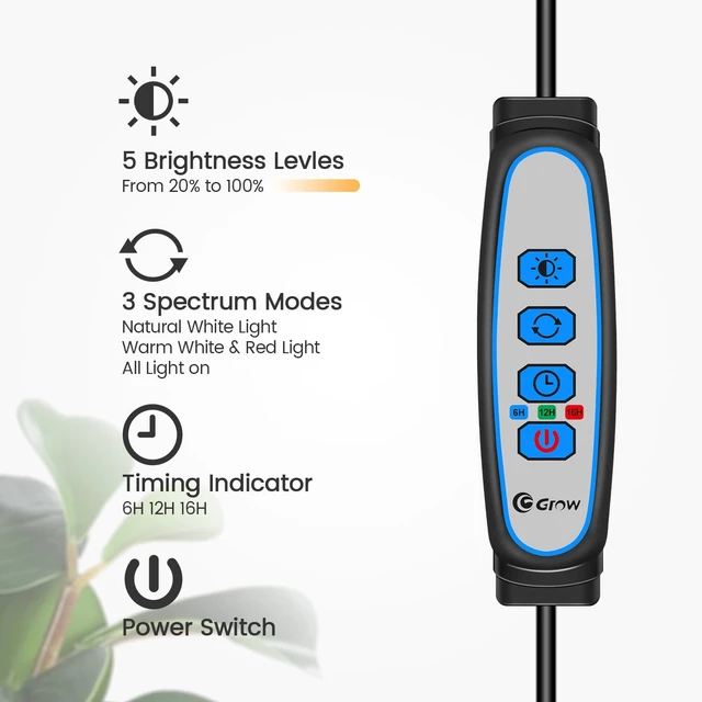 Alt view image 4 of 7 - Garpsen Grow Lights for Indoor Plants, Full Spectrum with Stand, 80 LEDs