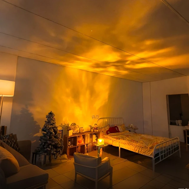 Alt view image 6 of 7 - Ocean Wave Projector Light, Water Ripple Mood Lighting Ambient Room Decor
