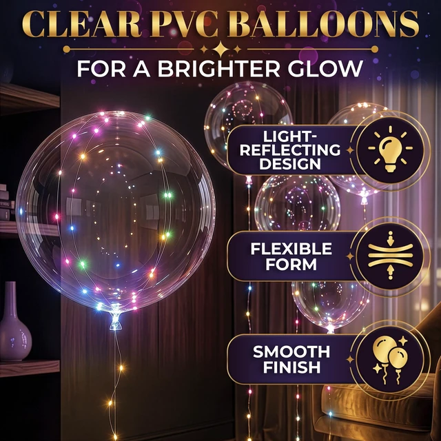 Alt view image 3 of 7 - 10 Pcs LED Balloons Light Up Balloons for Parties, 18 In (Rainbow)