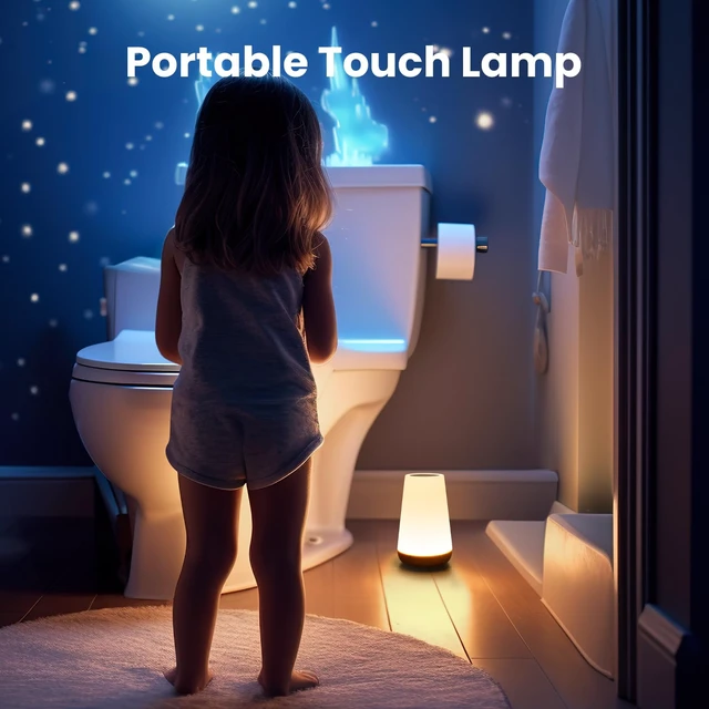 Alt view image 7 of 7 - THAUSDAS Telecontrol Night Light Touch Lamp: 13 Colors, 5 Brightness, Brown