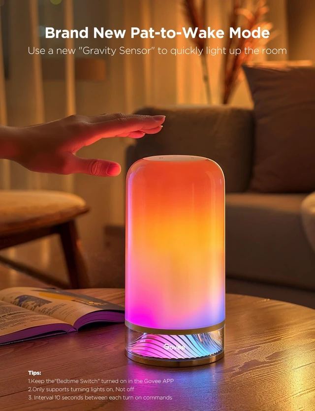 Alt view image 5 of 7 - Govee RGBIC Smart Table Lamp 2, Touch Bedside Small Table Lamp (Corded)