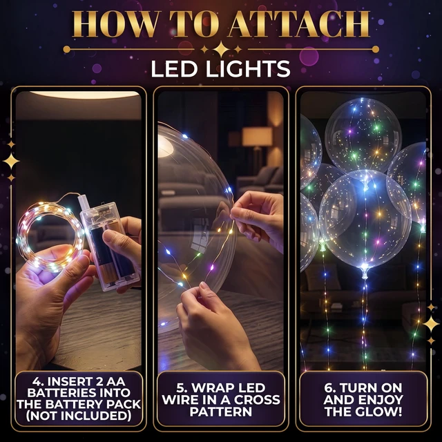 Alt view image 6 of 7 - 10 Pcs LED Balloons Light Up Balloons for Parties, 18 In (Rainbow)