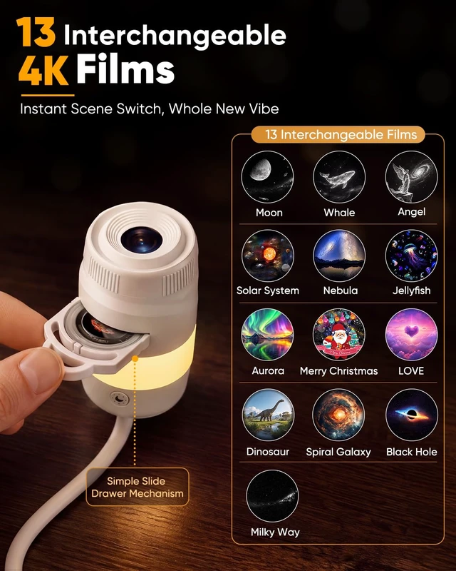 Alt view image 3 of 7 - 2-in-1 Galaxy Star Ocean Night Light Projector Plug and Play HD 5D