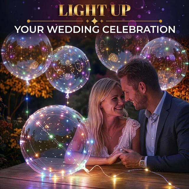 Alt view image 7 of 7 - 10 Pcs LED Balloons Light Up Balloons for Parties, 18 In (Rainbow)