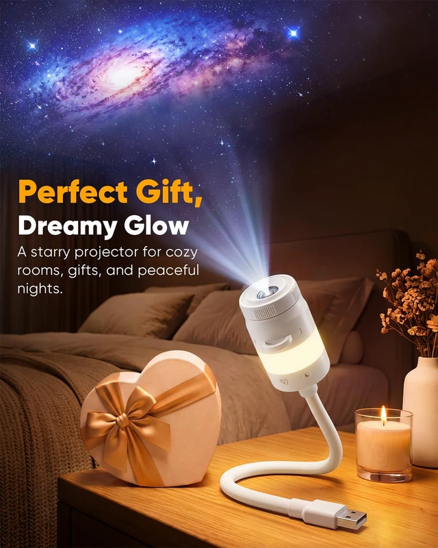 Alt view image 7 of 7 - 2-in-1 Galaxy Star Ocean Night Light Projector Plug and Play HD 5D