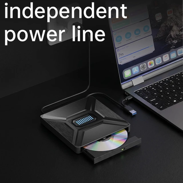 Alt view image 3 of 7 - 5-in-1 Extemal CD/DVD Drive for Laptop,USB 3.0 & Type-C Portable CD/DVD Rw Burner with SD/TF Card Reader &DVD-ROM Rewritable Player,Compatible with Pc Desktop, Windows11/10/8/7 Linux Mac os