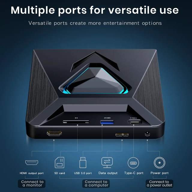 Alt view image 6 of 7 - Dainty 6-in-1 CD DVD Drive for TV-External Mini CD/DVD Drive with HDMI AV Output, USB/TF Reader. Universal DVD Player forTV/Monitors/PCs/Laptops,Player for Home Theater Stereo System(Black)