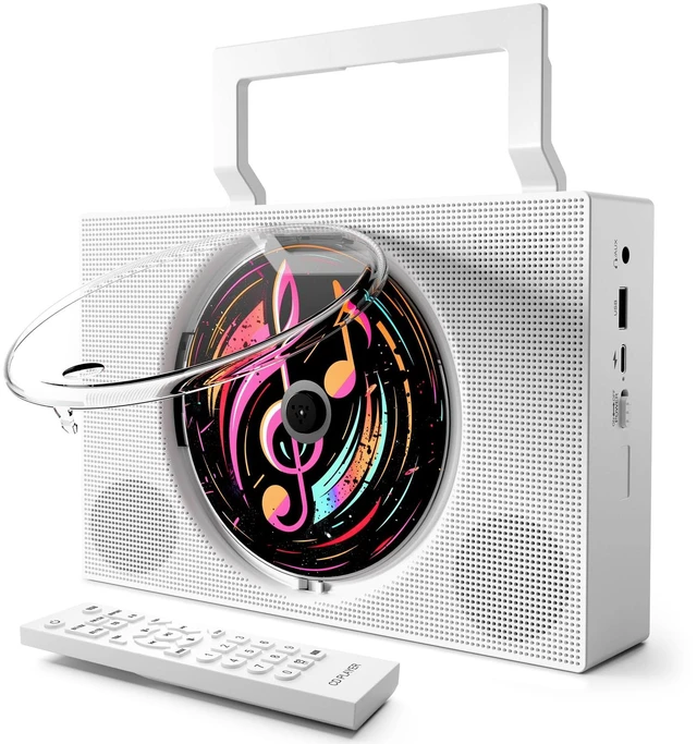 Main image of ROADOM Portable CD Player Boombox with Bluetooth, Rechargeable & FM Radio