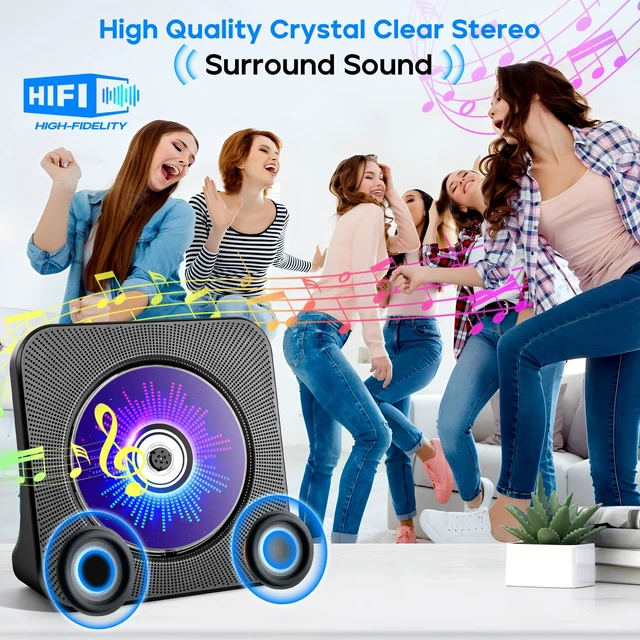 Alt view image 3 of 6 - ROADOM Portable CD Player with Bluetooth, Hi-Fi Speakers & FM Radio