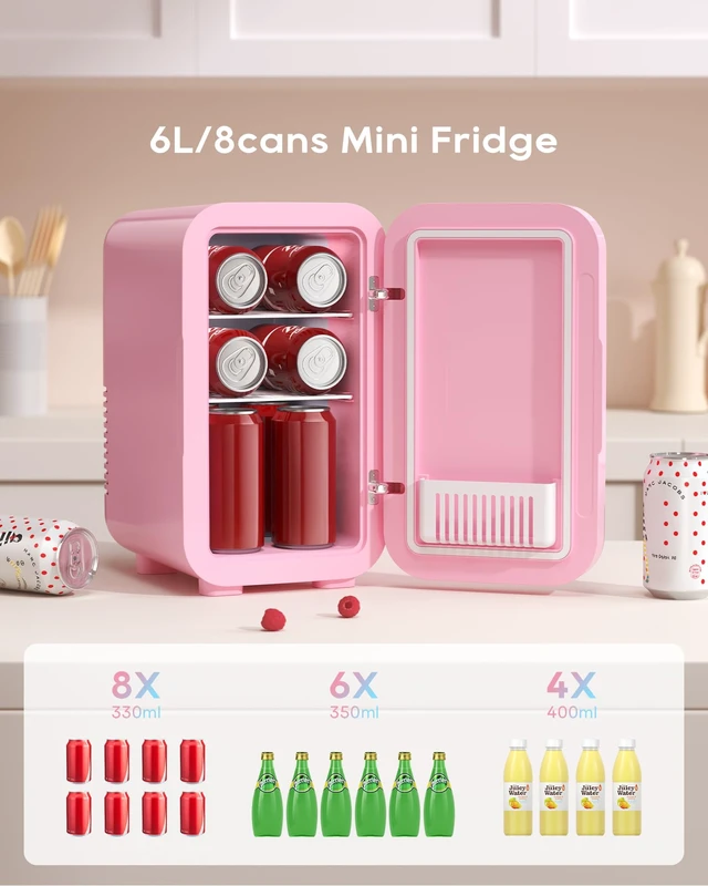 Alt view image 4 of 7 - BEICHEN Mini Fridge, 6 Liter/8 Can Skincare Fridgefor Skin Care, Cosmetics