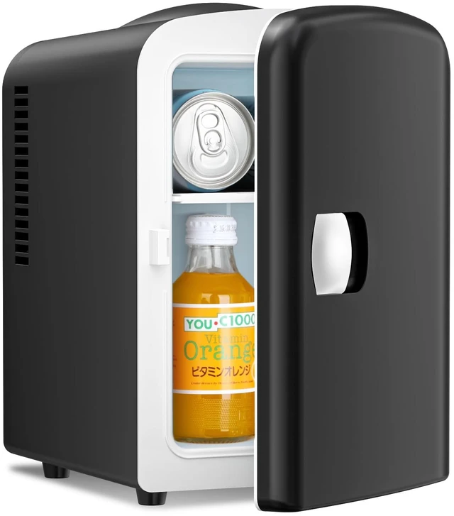 Main image of Antarctic Star Compact Refrigerator, Portable Mini Fridge, Skin Care 4L Capacity/6 Cans, for Bedroom, Car, Office & Dorm, Small Cooler for Cosmetics, Beverage and Food, Black