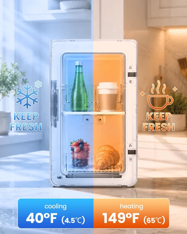 Alt view image 4 of 7 - Electactic Compact Mini Fridge, 6L Portable Small Refrigerator for Bedroom