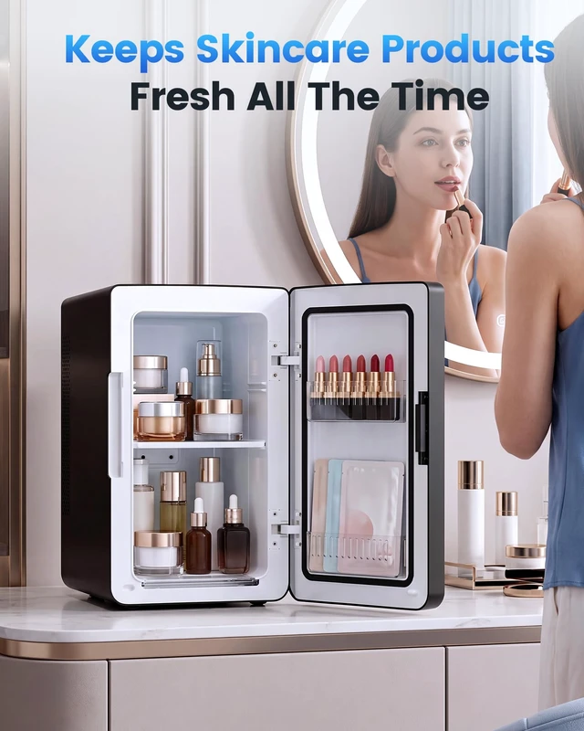 Alt view image 7 of 7 - Electactic Mini Fridge, 6L/8Can Portable Small Refrigerator for Bedroom