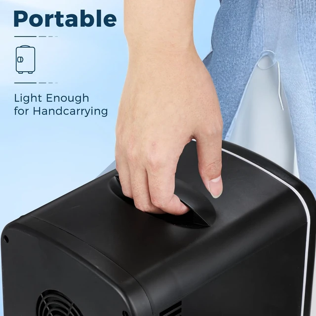 Alt view image 7 of 7 - Antarctic Star Compact Refrigerator, Portable Mini Fridge, Skin Care 4L Capacity/6 Cans, for Bedroom, Car, Office & Dorm, Small Cooler for Cosmetics, Beverage and Food, Black