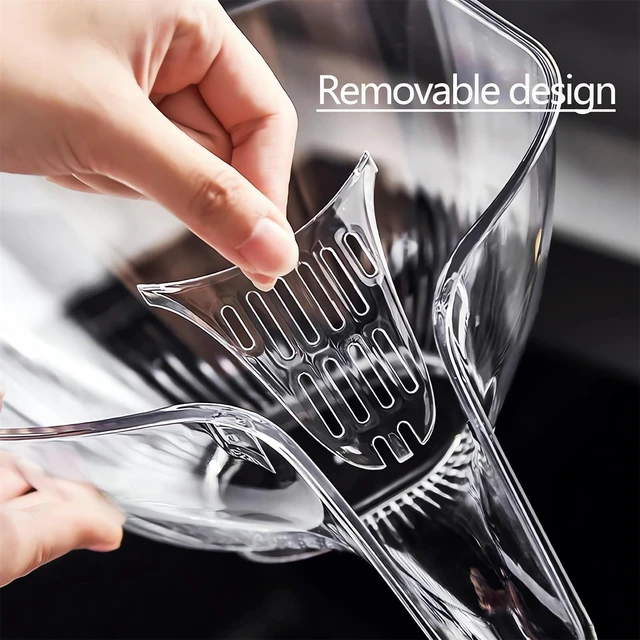 Alt view image 4 of 7 - Multi-functional Drain Basket - 2024 New Fruit Cleaning Bowl with Strainer Container, Kitchen Sink Food Catcher Drainer Rinser Vegetable Washing Filter over the Colander (1PC, Clear)