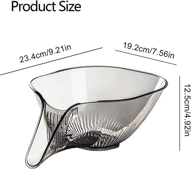 Alt view image 6 of 7 - Multi-functional Drain Basket - 2024 New Fruit Cleaning Bowl with Strainer Container, Kitchen Sink Food Catcher Drainer Rinser Vegetable Washing Filter over the Colander (1PC, Clear)