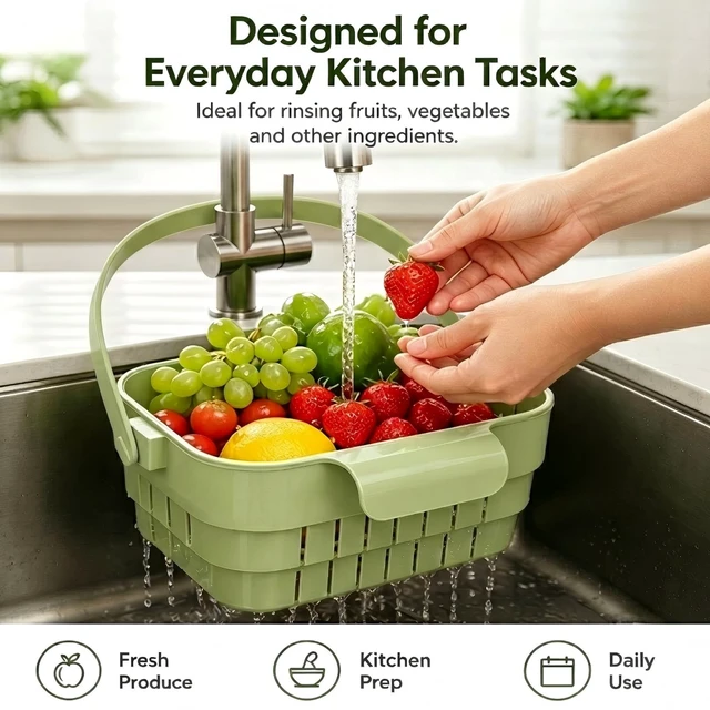 Alt view image 2 of 6 - Foldable Hanging Sink Drain Basket Stretchable Kitchen Colander