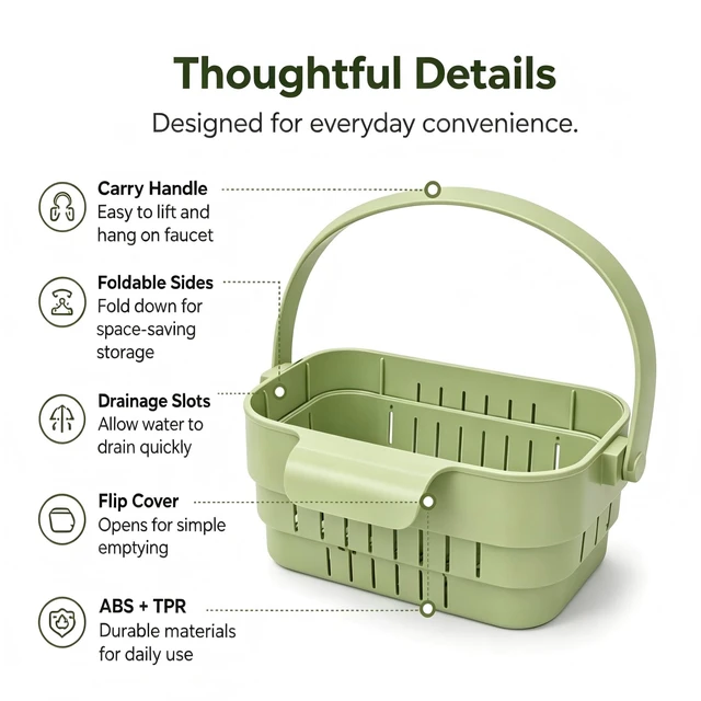 Alt view image 6 of 6 - Foldable Hanging Sink Drain Basket Stretchable Kitchen Colander