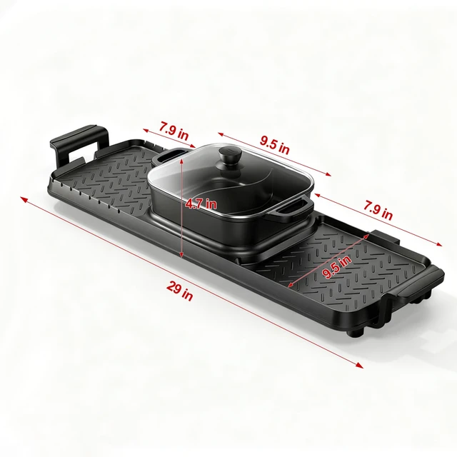 Alt view image 7 of 7 - 2250W Electric Grill and Hot Pot Combo