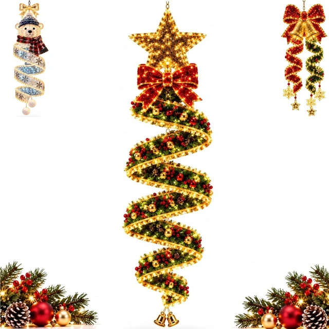 Main image of Christmas Magic Spiral Hanging LED Light Collection (B)