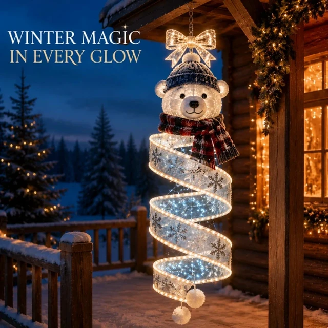 Alt view image 2 of 7 - Christmas Magic Spiral Hanging LED Light Collection (B)