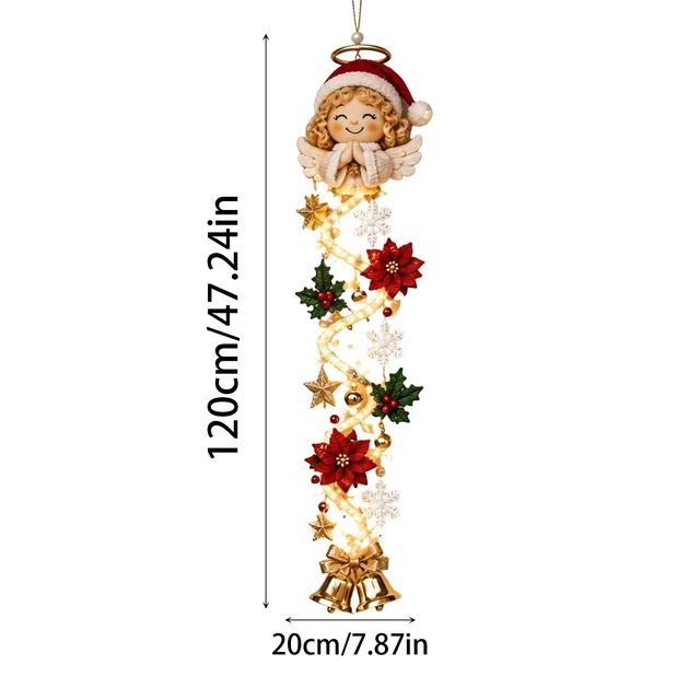 Alt view image 2 of 4 - Glowing Christmas Door Hanger, Christmas Light dercor in Door Angel