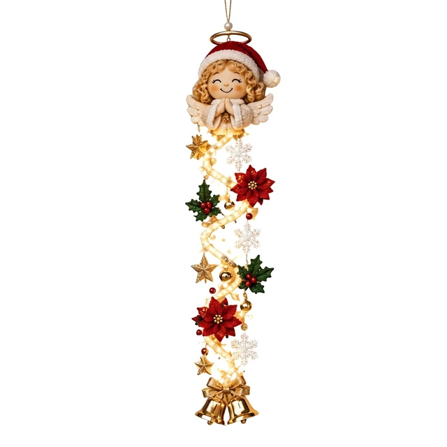 Alt view image 4 of 4 - Glowing Christmas Door Hanger, Christmas Light dercor in Door Angel