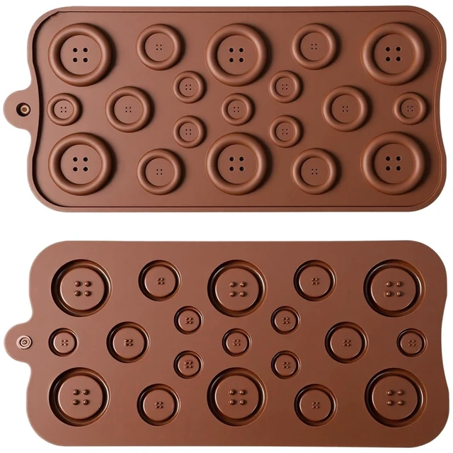 Main image of 2 Pcs Button Silicone Chocolate Molds Candy Silicone Molds Button Silicones Mold Resin Jewelry Mold Epoxy Resins Moldes for Chocolate Cake Decoration DIY Crafts