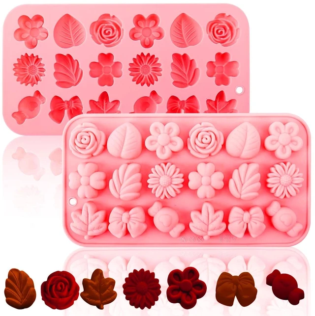 Main image of 2PCS Flower Shape Floral Silicone Candy Molds