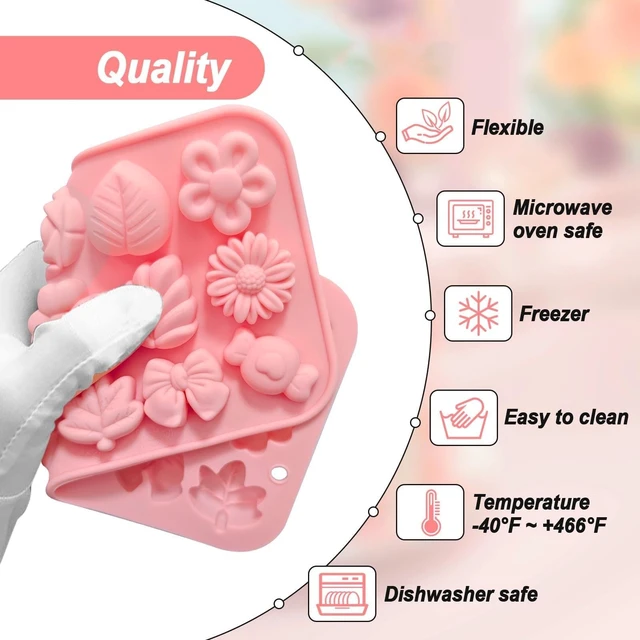 Alt view image 4 of 7 - 2PCS Flower Shape Floral Silicone Candy Molds