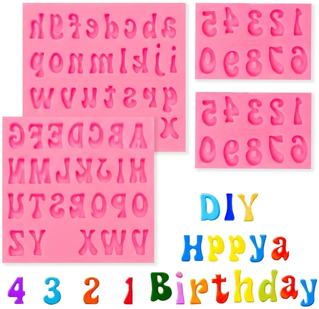 Main image of Letter Molds for Chocolate and Number Molds for Chocolate, 4-Piece Set