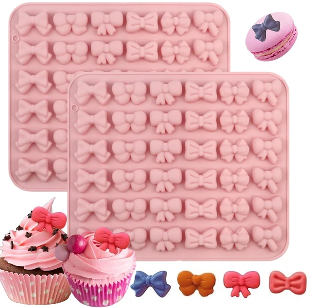 Main image of 2PCS Bow Chocolate Silicone Molds, Mini Bowknot Mould Butterfly Tie Silicone Molds for Candy, Candy, Gummy, Sugar, Biscuit, Cookie, Cake Decorating, Cupcake Topper