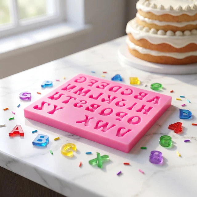Alt view image 2 of 7 - Letter Molds for Chocolate and Number Molds for Chocolate, 4-Piece Set
