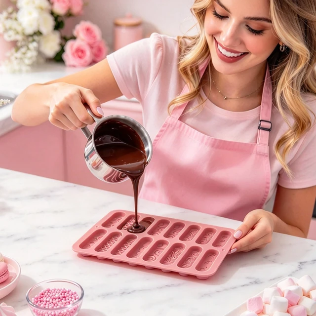 Alt view image 6 of 7 - 2 PCS Finger Biscuit Silicone Chocolate Molds, 16-Cavitys Bars Baking Mould