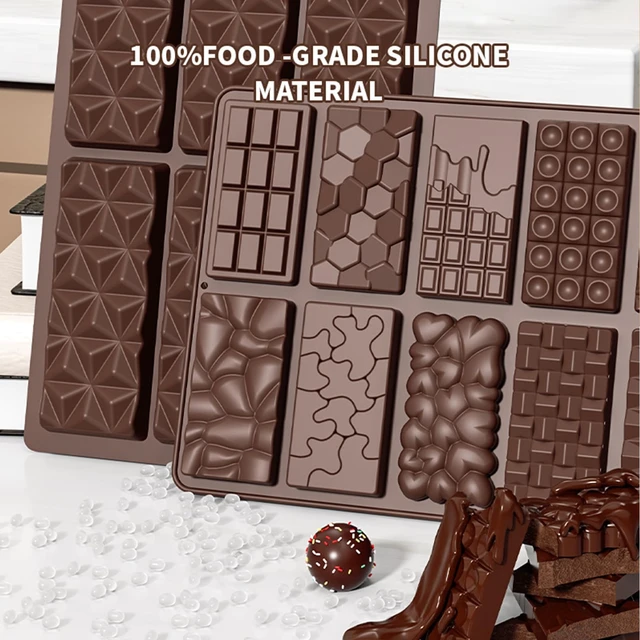 Alt view image 5 of 7 - 2Pcs Chocolate Bar Mold,12 Cavities Non-Stick Chocolate for Stuffed Pistachio Bars, Silicone Molds For Baking,Break Apart Candy Molds for Cake Decorations
