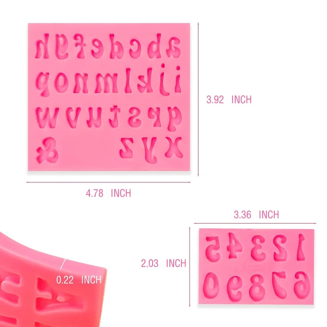 Alt view image 7 of 7 - Letter Molds for Chocolate and Number Molds for Chocolate, 4-Piece Set