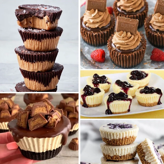 Alt view image 6 of 7 - Sidosir 3pcs Peanut Butter Cup Mold, Silicone Mini Tart Pan for Bite Size Fat Bombs, Silicone Chocolate Candy Mold for Brownie (Peanut Butter Cup)