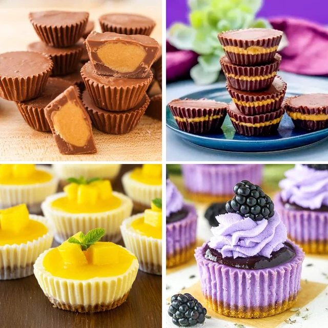 Alt view image 7 of 7 - Sidosir 3pcs Peanut Butter Cup Mold, Silicone Mini Tart Pan for Bite Size Fat Bombs, Silicone Chocolate Candy Mold for Brownie (Peanut Butter Cup)