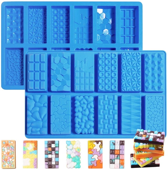 Main image of 2026New 1inch Deep Small Chocolate Bar Mold for Mini Dubai, 2Pcs Candy Silicone Molds for Dubai Pistachio