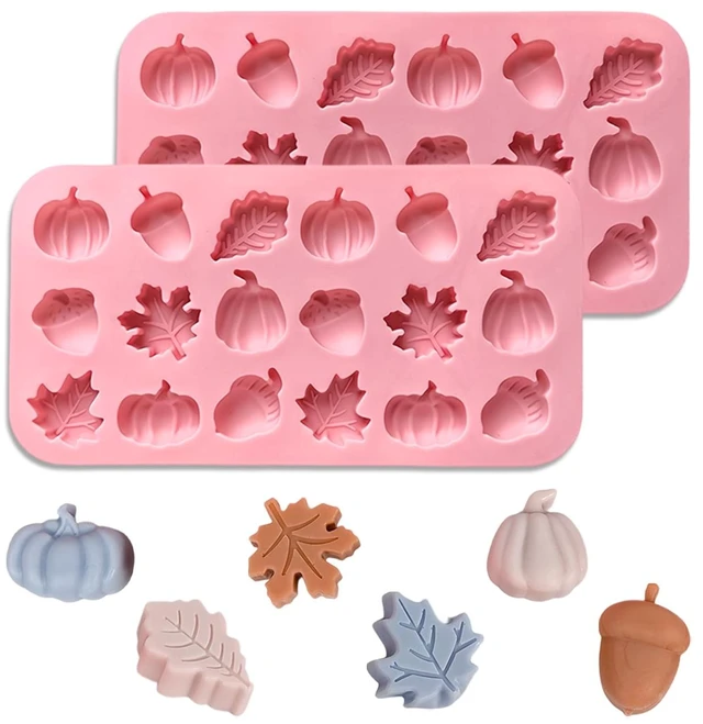 Main image of RIICFDD Fall Silicone Molds for Chocolate,2 Piece 36-Cavities Autumn Molds