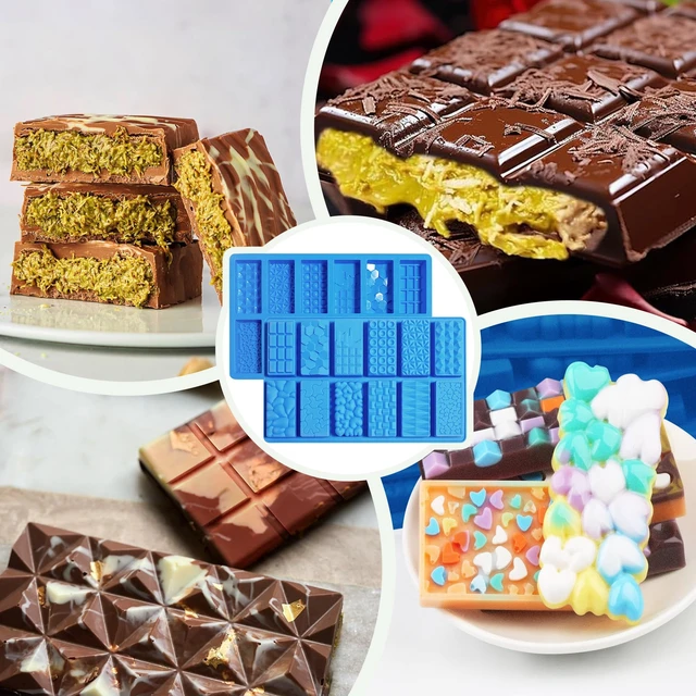 Alt view image 4 of 7 - 2026New 1inch Deep Small Chocolate Bar Mold for Mini Dubai, 2Pcs Candy Silicone Molds for Dubai Pistachio