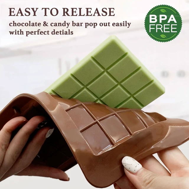 Alt view image 2 of 6 - HKNMTT Chocolate Bar Molds Silicone Classic 4 Pack, Snap Candy Bars Making Mould Set, BPA Free Soy Candle Wax Melt Durable Mold Easy Release Non-Stick for Protein and Energy DIY Handmade Gifts