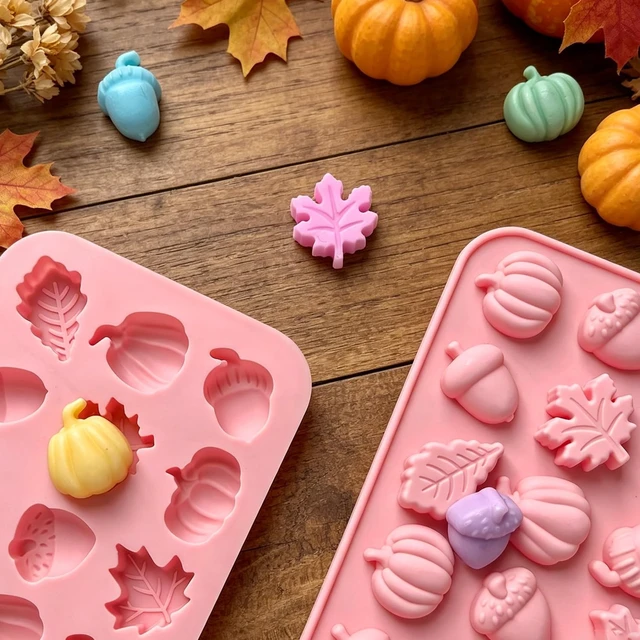 Alt view image 4 of 7 - RIICFDD Fall Silicone Molds for Chocolate,2 Piece 36-Cavities Autumn Molds