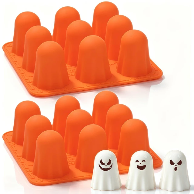 Main image of KASHME 2 Packs Halloween Silicone Molds, 9-Cavity 3D Ghost Silicone Mold