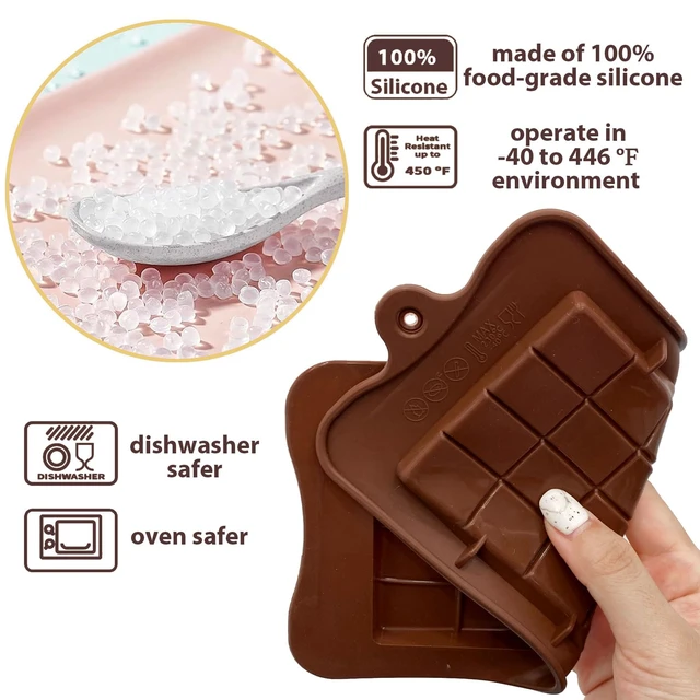 Alt view image 4 of 6 - HKNMTT Chocolate Bar Molds Silicone Classic 4 Pack, Snap Candy Bars Making Mould Set, BPA Free Soy Candle Wax Melt Durable Mold Easy Release Non-Stick for Protein and Energy DIY Handmade Gifts