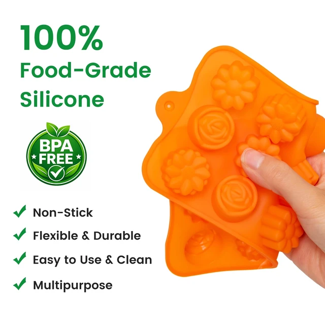 Alt view image 3 of 6 - 6-Pack Flower Chocolate Candy Molds, Silicone Baking Molds