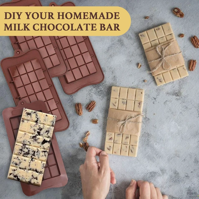 Alt view image 6 of 6 - HKNMTT Chocolate Bar Molds Silicone Classic 4 Pack, Snap Candy Bars Making Mould Set, BPA Free Soy Candle Wax Melt Durable Mold Easy Release Non-Stick for Protein and Energy DIY Handmade Gifts
