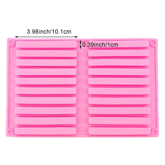 Alt view image 2 of 7 - 2 PACK Chocolate Rod Stick Silicone Strip Molds, 20 Bars Strips Biscuit Candy Molds for Cookies Candy Crayon Candle Soap Ice Cube Tray