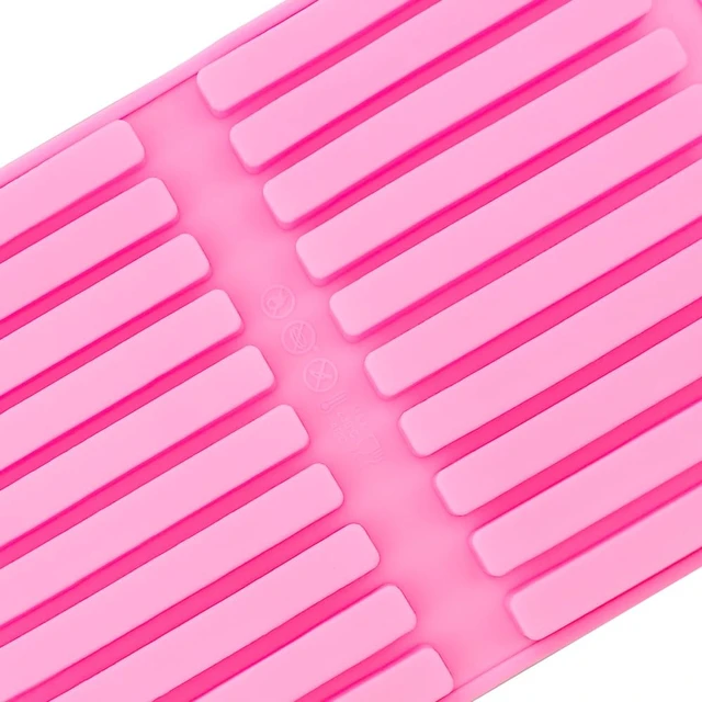 Alt view image 4 of 7 - 2 PACK Chocolate Rod Stick Silicone Strip Molds, 20 Bars Strips Biscuit Candy Molds for Cookies Candy Crayon Candle Soap Ice Cube Tray