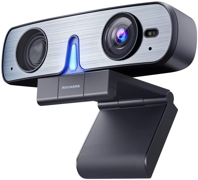 Main image of RC08 2K Webcam with Speaker, Webcam for PC, HD Web Cam with Noise Reduction Mic/Harman Speaker/4X Eptz/Privacy Cover/0.2S Auto-Focus/Low Illumination, Computer Camera for Zoom/Teams/Meeting